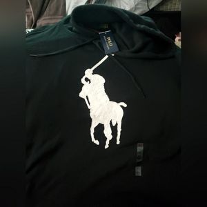 Polo Ralph Lauren Women’s OVERSIZED Big Pony Logo Hoodie Black Size M/L NWT $228